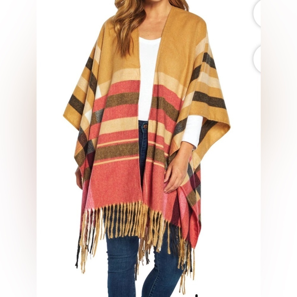 Women's Woolrich Luxe Soft‎ Cozy Blanket Scarf Wrap Ruana Fringed One-Size